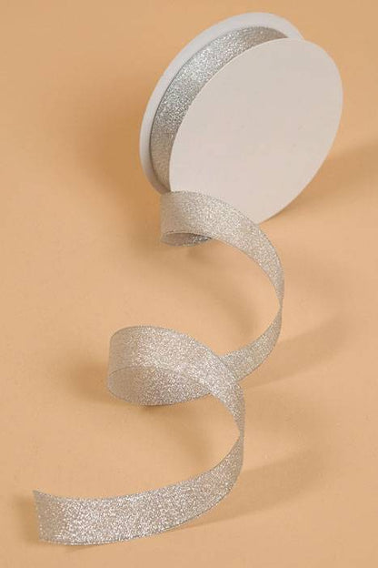 1" X 25yds Luster Metallic Ribbon Silver