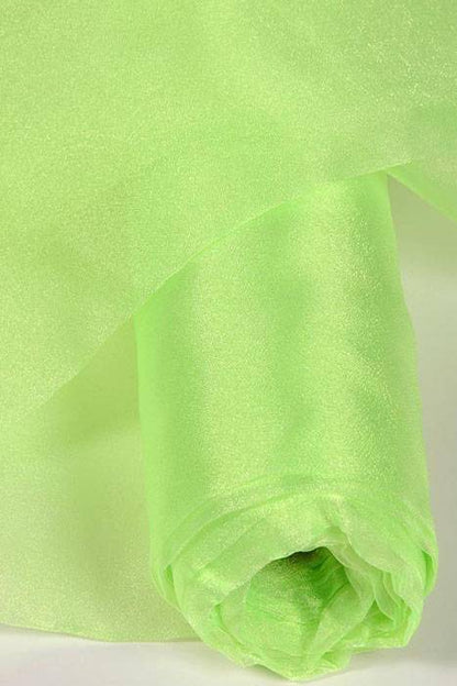 60" X 15yds Shimmer Organza Fabric Key Lime