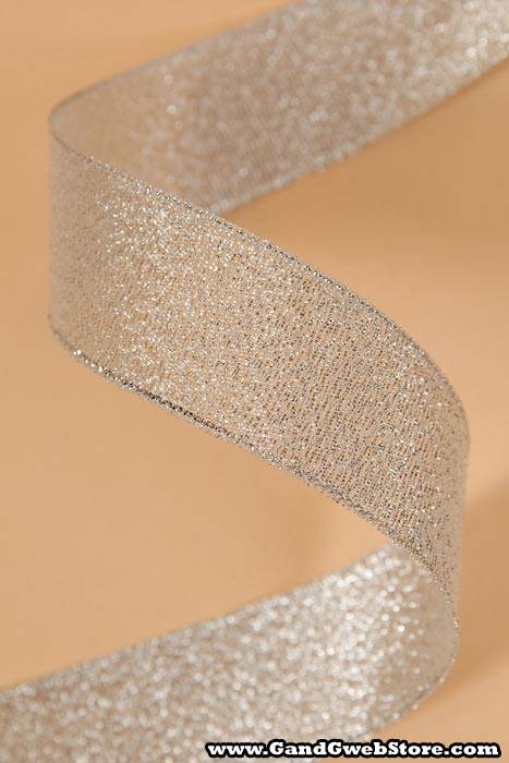 1" X 25yds Luster Metallic Ribbon Silver