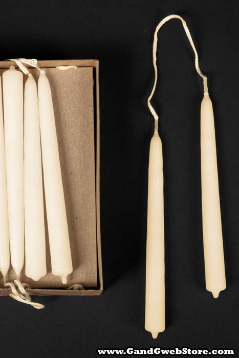 6" Joined Wick Taper Candle Ivory Pkg/12