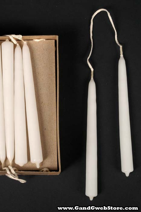 6" Joined Wick Taper Candle White Pkg/12