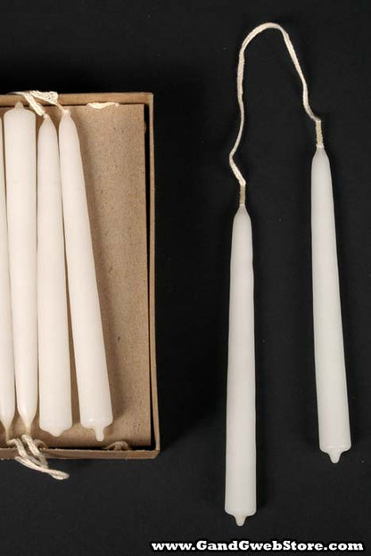 6" Joined Wick Taper Candle White Pkg/12