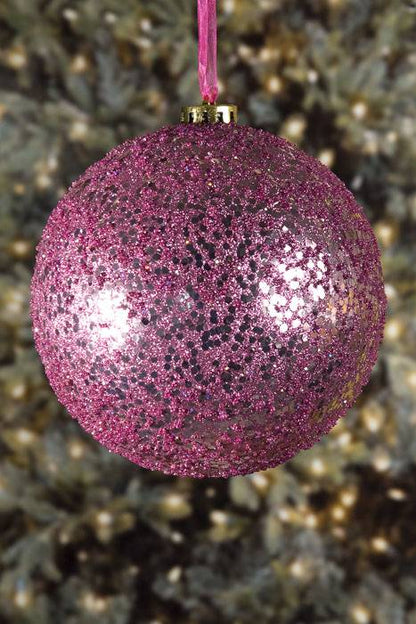 150mm Glitter/bead Plastic Ball Pink