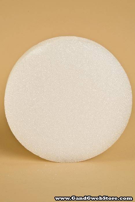 8&quot; X 1.5&quot;  Styrofoam Disc White Pkg/6