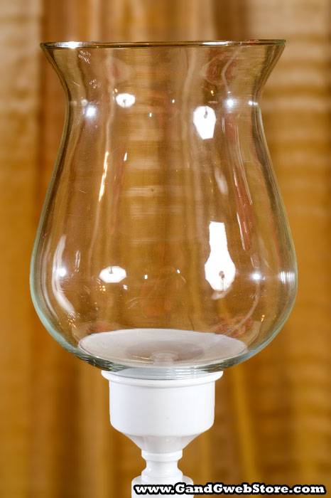 28.35&quot;/33&quot; Candle Holder Glass/white