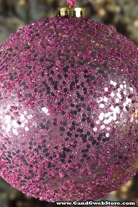 150mm Glitter/bead Plastic Ball Pink
