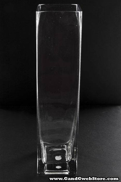 3" X 4" X 12" Rectangular Glass Vase Clear