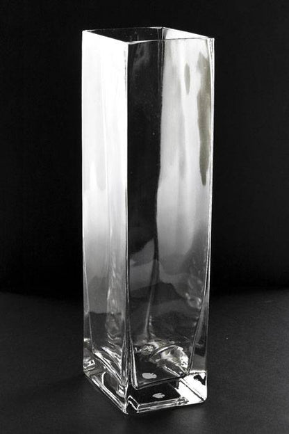 3" X 4" X 12" Rectangular Glass Vase Clear