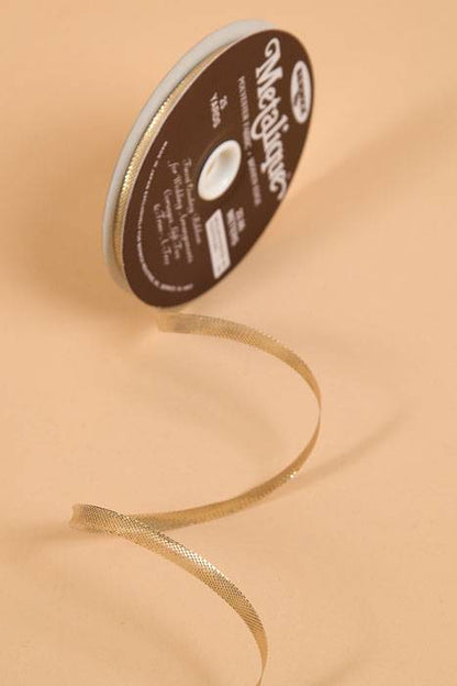 6mm X 25yds Metalique Ribbon Gold