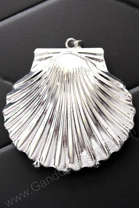 2&quot; Shell Ribbon Button Crystal