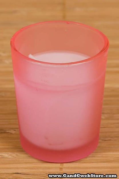2.5" X 2" Frosted Glass Votive Candle Light Pink Pkg/25