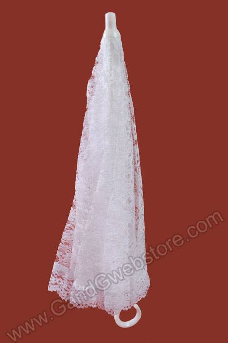 20" Lace Parasol White