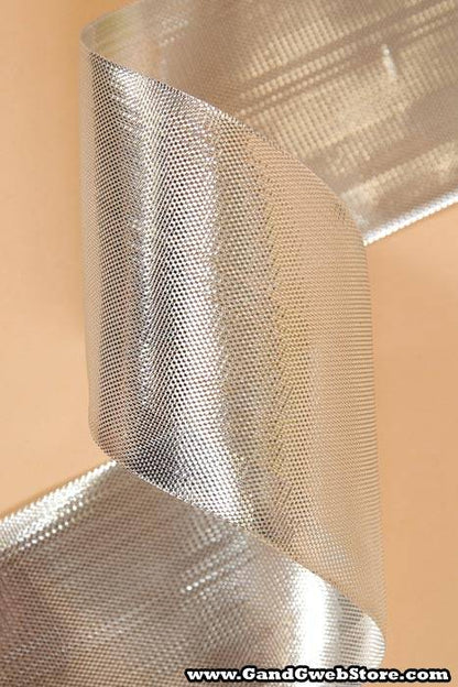 2.5" X 25yds Metalique Ribbon Silver
