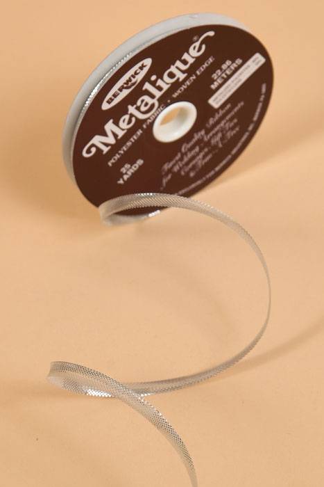 6mm X 25yds Metalique Ribbon Silver