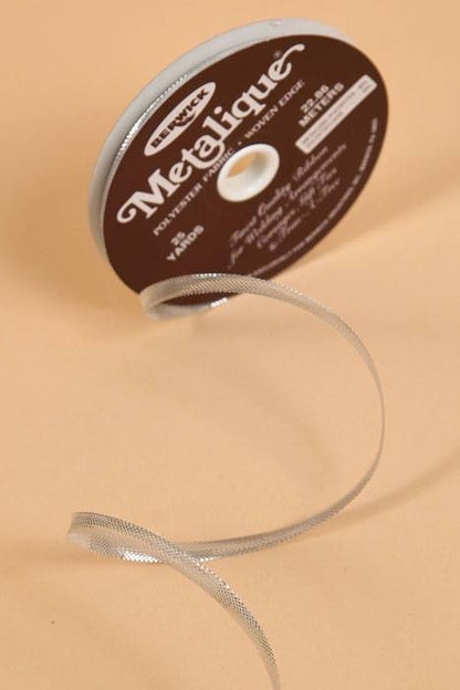 6mm X 25yds Metalique Ribbon Silver