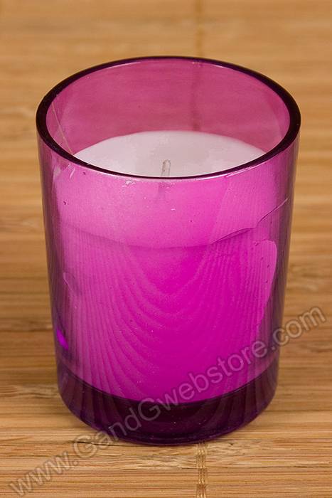 Votive Candle In Glass Fuchsia Pkg/25
