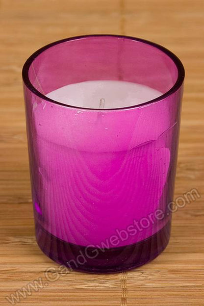 Votive Candle In Glass Fuchsia Pkg/25