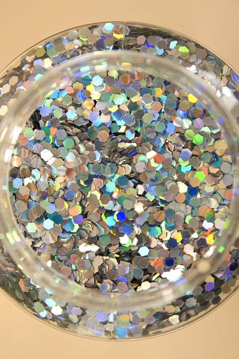 16oz X 0.125" Laser Glitter Silver/iridescent