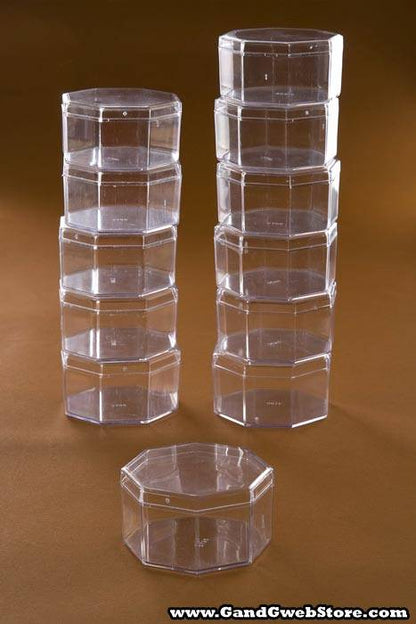 2.5" Octagon Box Clear Pkg/12