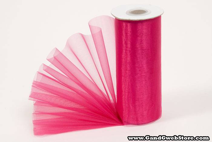 6" X 25yds Organza Azalea