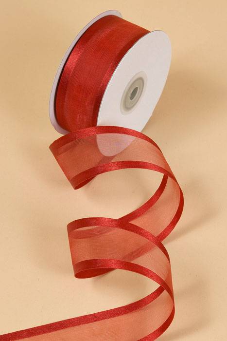 Organza Satin Edge Ribbon - Red 