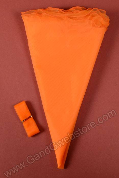 28" Round Organza Wine Bottle Wrap Orange Pkg/6