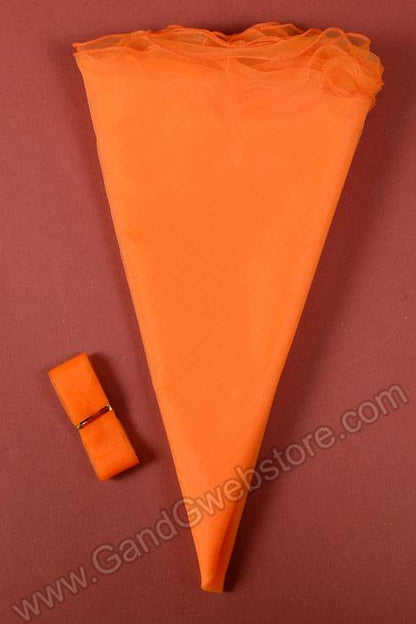 28" Round Organza Wine Bottle Wrap Orange Pkg/6