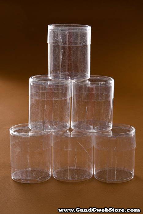 2" X 2" Cylinder Box Clear Pkg/6