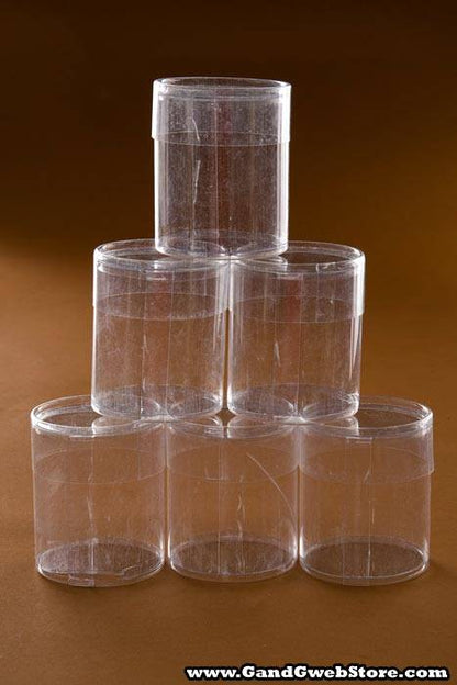 2" X 2" Cylinder Box Clear Pkg/6