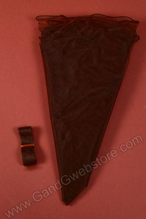 28" Round Organza Wine Bottle Wrap Dark Brown Pkg/6