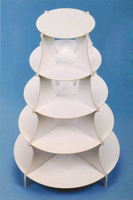 15" X 20" Round Paper Dessert Tower White