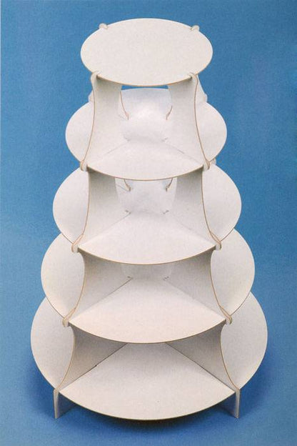 15" X 20" Round Paper Dessert Tower White