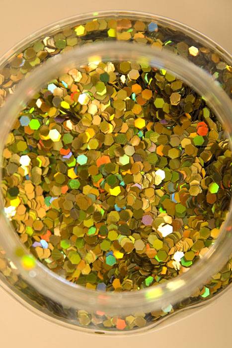16oz X 0.125" Laser Glitter Gold/iridescent