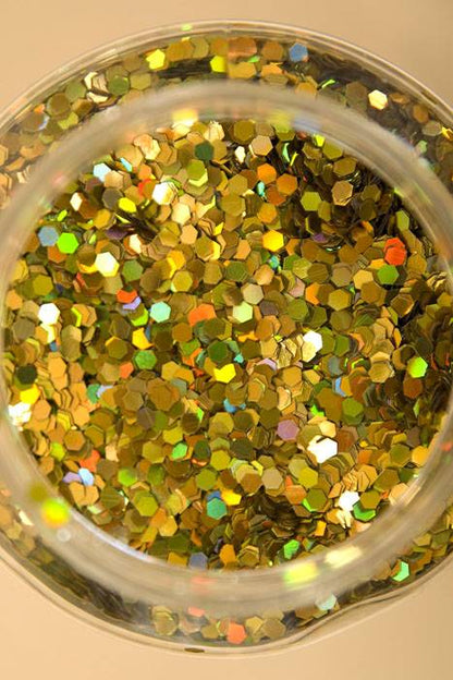 16oz X 0.125" Laser Glitter Gold/iridescent
