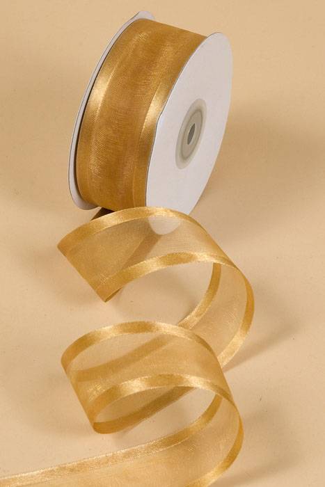 Organza Satin Edge Ribbon - Gold 