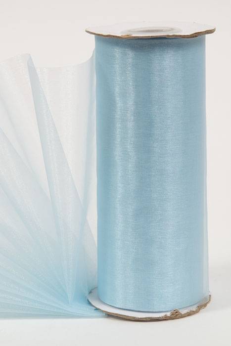 6" X 25yds Organza Light Blue
