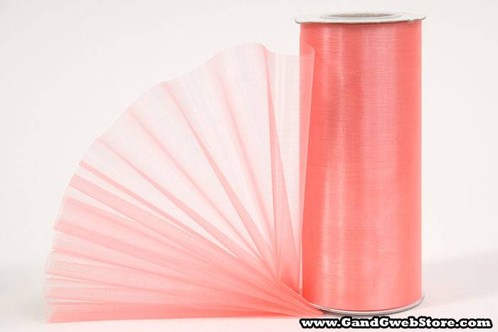 6" X 25yds Organza Light Coral