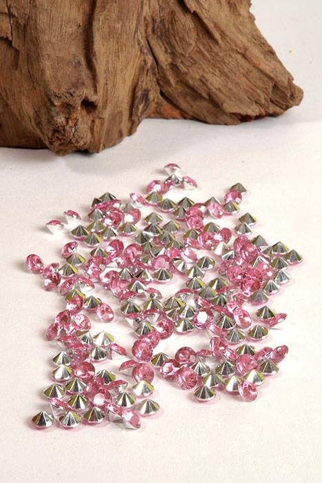7mm Diamond Rhinestone Pink Pkg/192