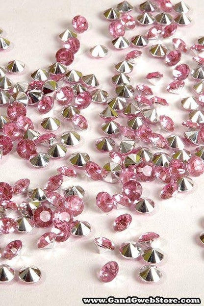 7mm Diamond Rhinestone Pink Pkg/192