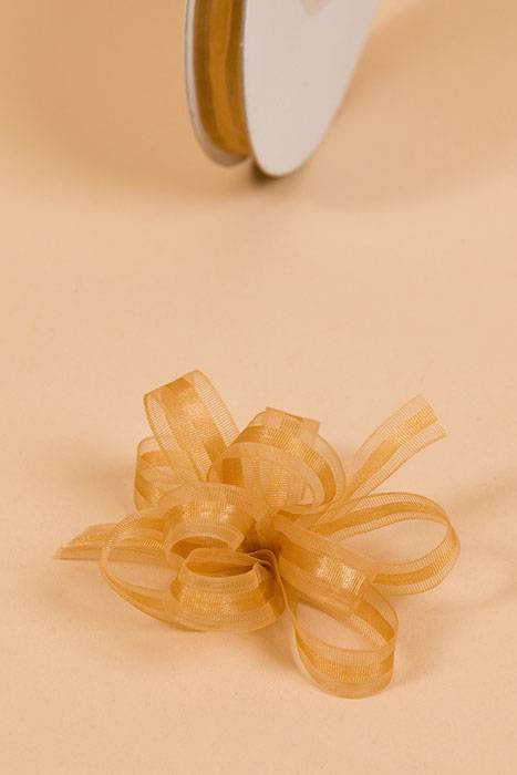 3/8" X 25yds Sheer Pull Bow Ribbon Gold