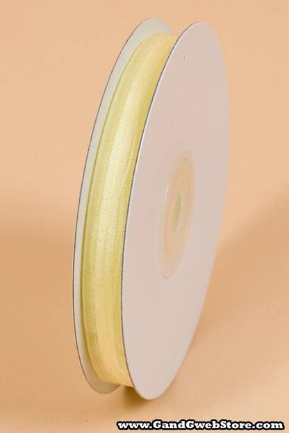 3/8" X 25yds Sheer Pull Bow Ribbon Yellow
