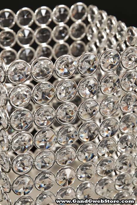 5&quot; X 5&quot; X 6.5&quot; Crystal Bead Candle Holder Silver/crystal