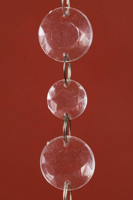 78" Small &amp; Big Round Faceted Bead Garland Clear