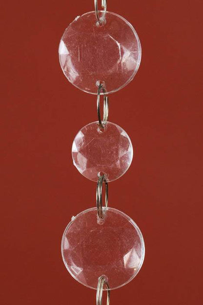 78" Small &amp; Big Round Faceted Bead Garland Clear