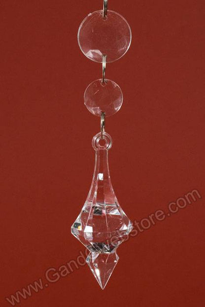 78" Small &amp; Big Round Faceted Bead Garland Clear