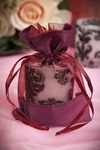 4" X 6â€ Sheer Pouches Bag Two Tone Burgundy Pkg/12
