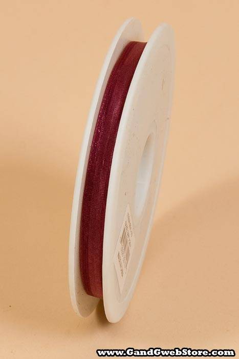 3/8" X 25yds Sheer Pull Bow Ribbon Burgundy