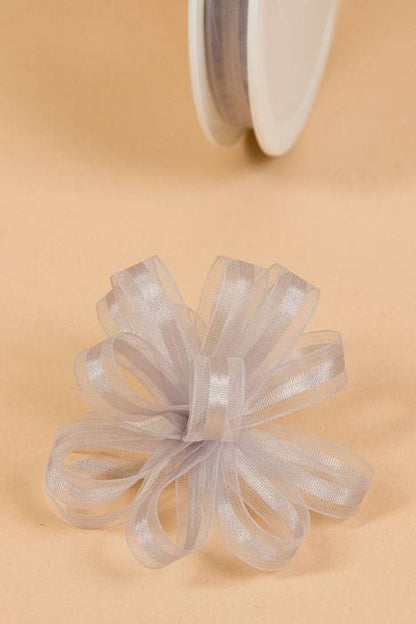 3/8" X 25yds Sheer Pull Bow Ribbon Silver