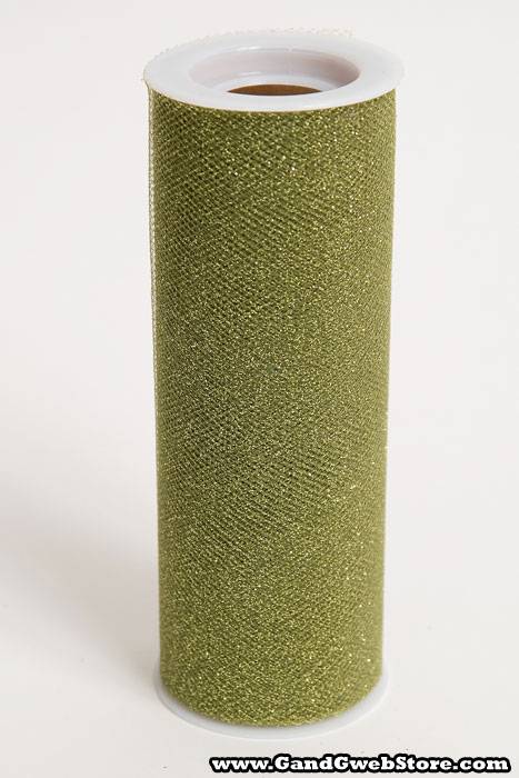 6" X 10yds Sparkle Tulle Moss