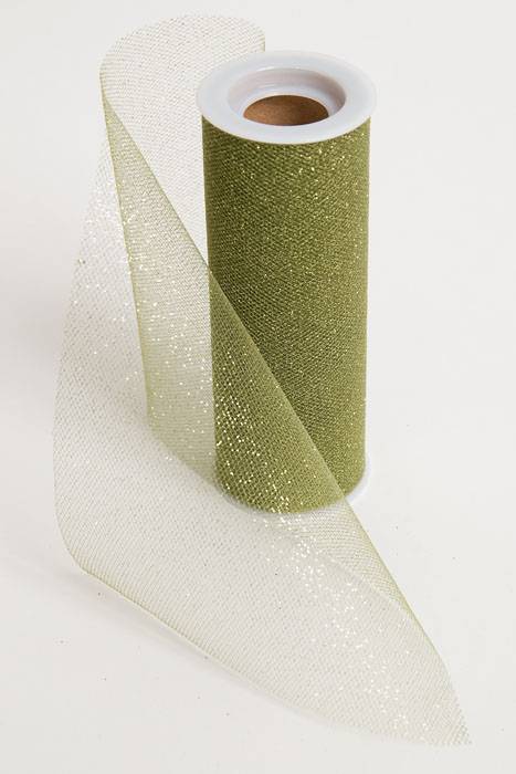 6" X 10yds Sparkle Tulle Moss